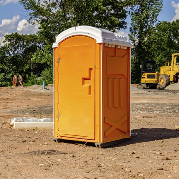 how often are the porta potties cleaned and serviced during a rental period in Greene County